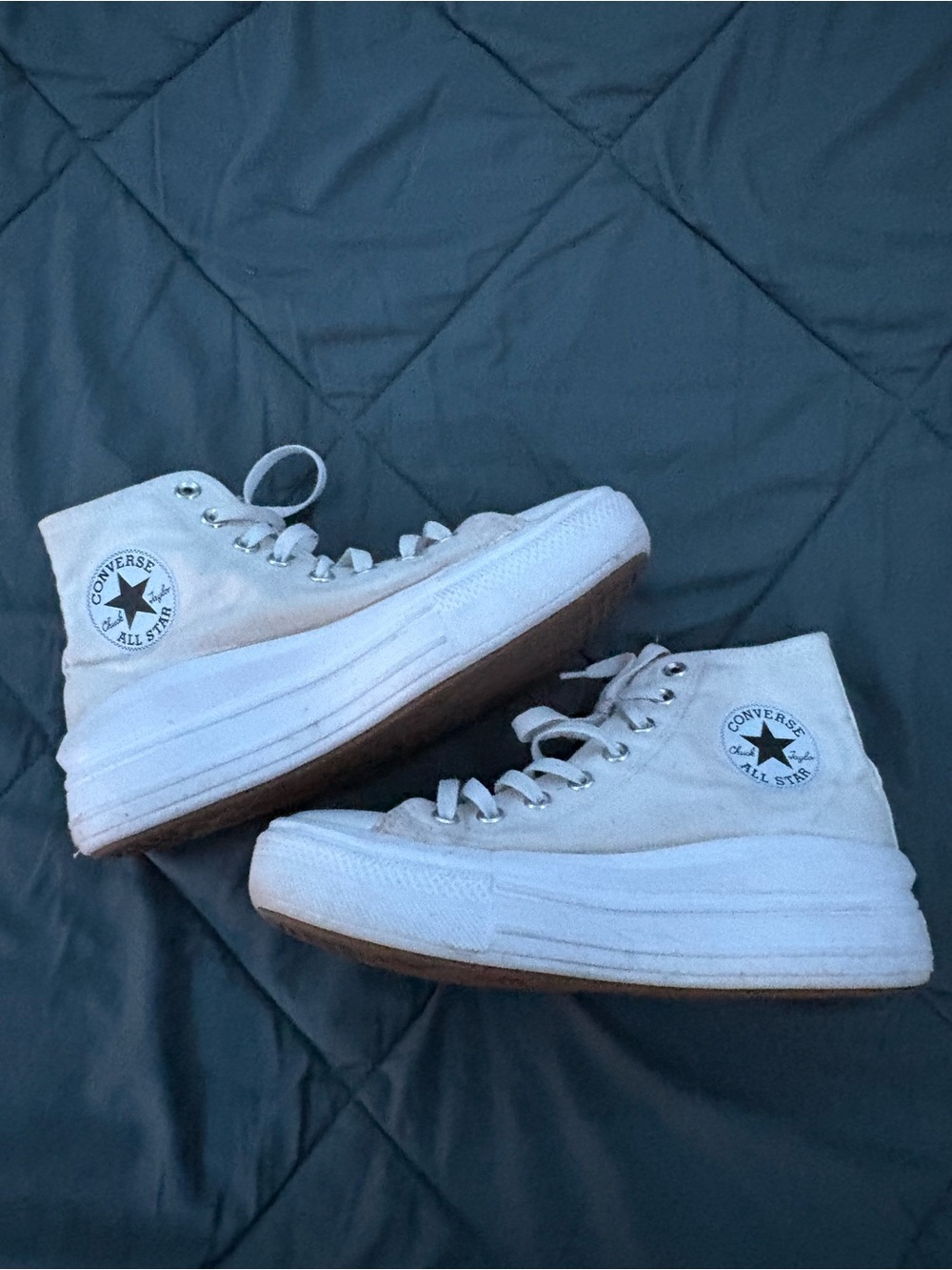 Converse White High Top Platform Sneakers